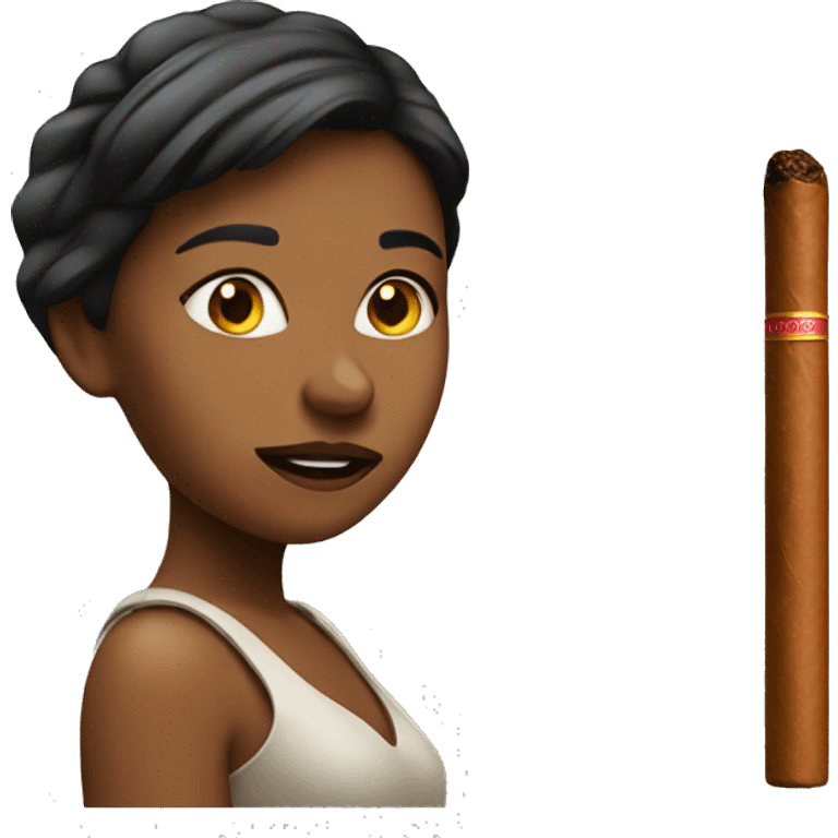 girl with cigar emoji