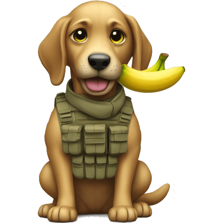 A army dog with a banana in his hand  emoji