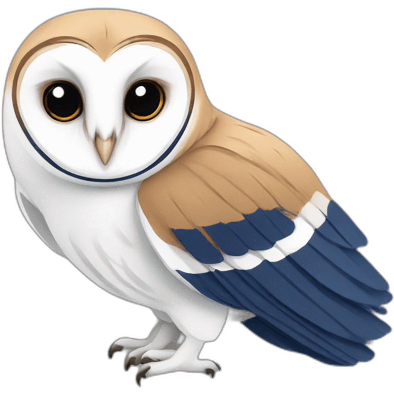 Barn Owl with dark blue and white stripes emoji