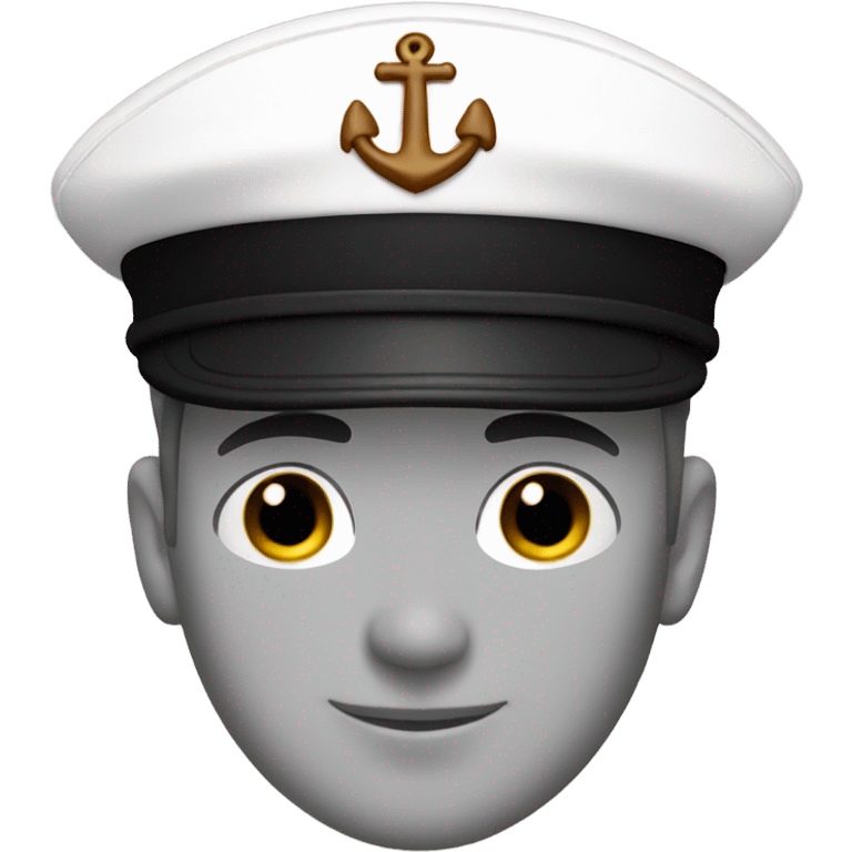 white sailor hat with black cap emoji