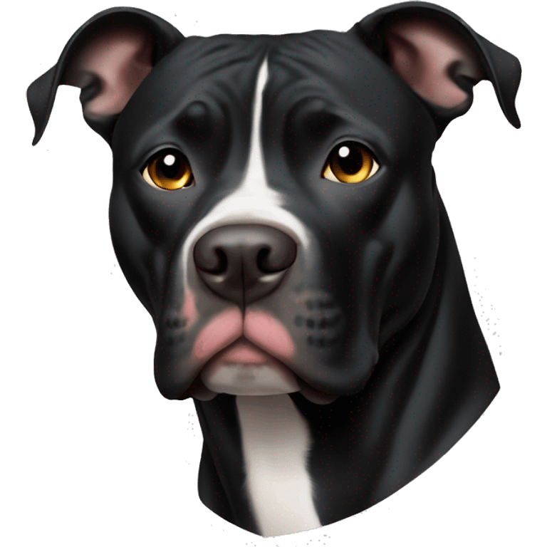 Black Pitbull with white line down nose emoji