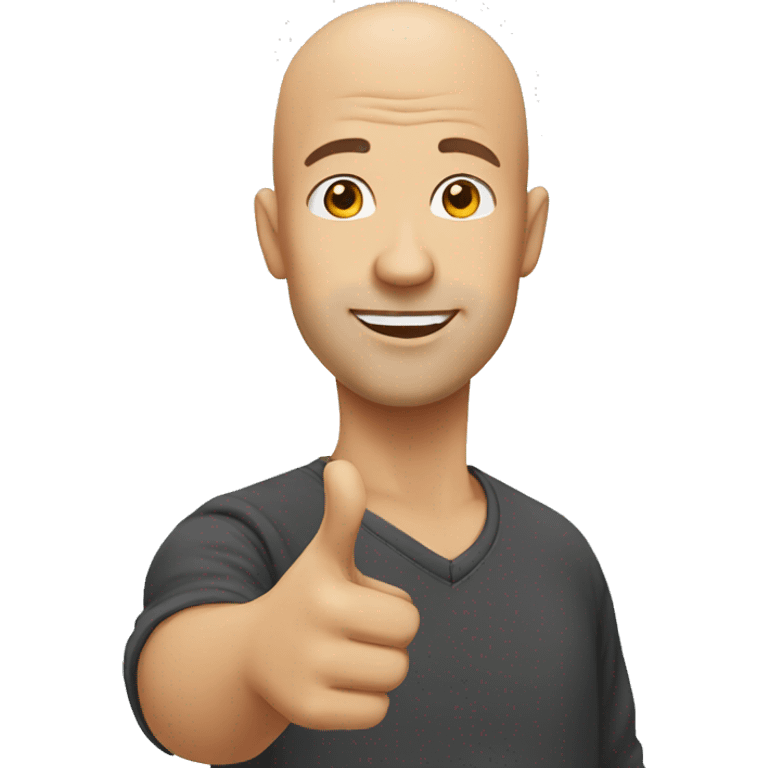 Bald guy looking and pointing right emoji