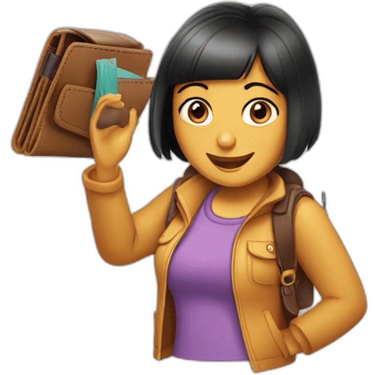 dora the explorer making leather wallets emoji