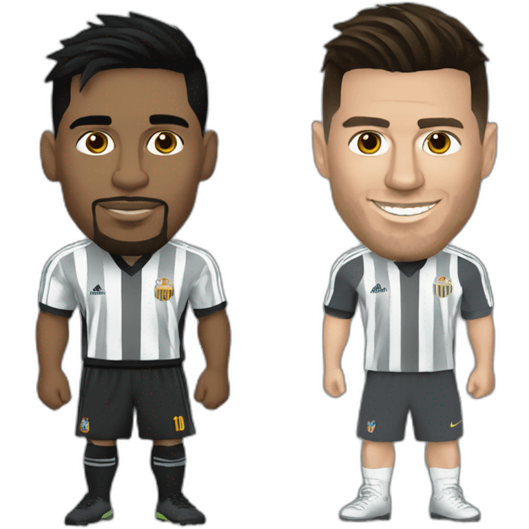 Messi and ronaldo with mafia dress emoji