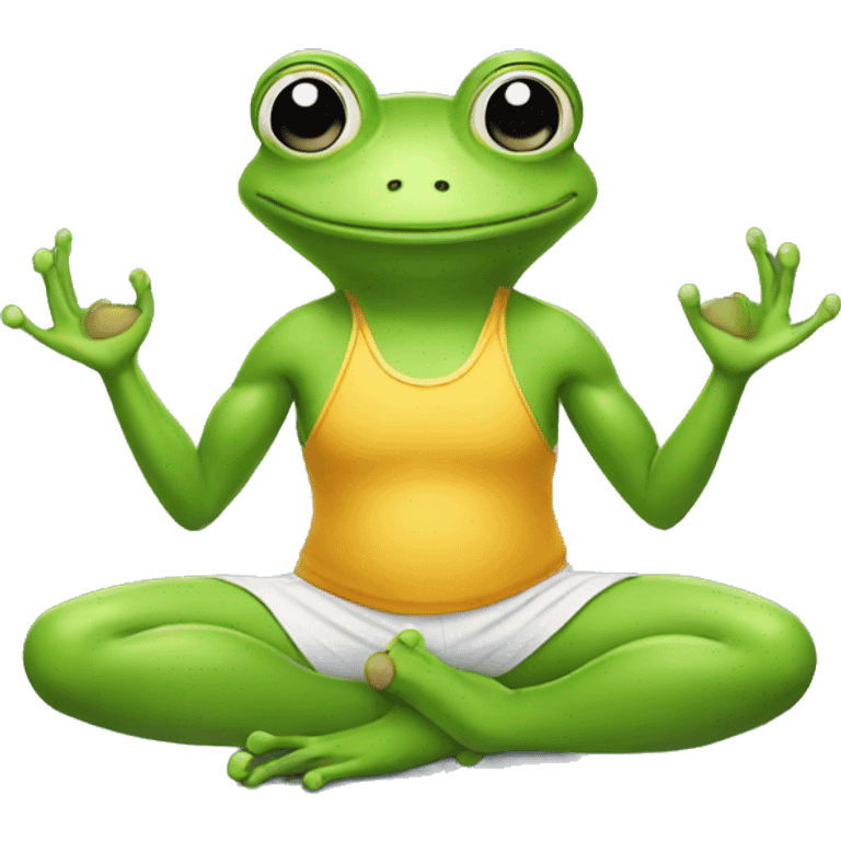 a frog doing yoga emoji