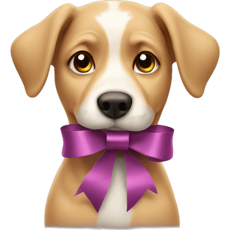 Dog with a ribbon emoji