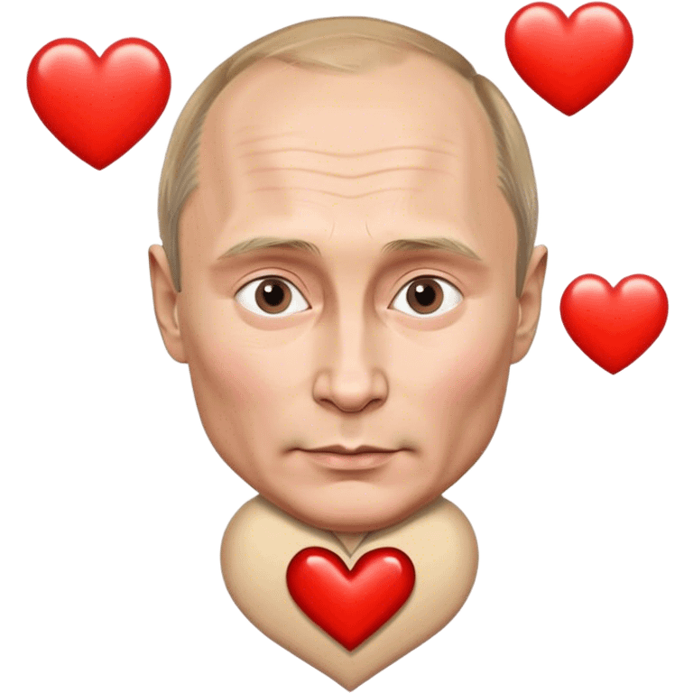 vladimir putin shows a heart emoji