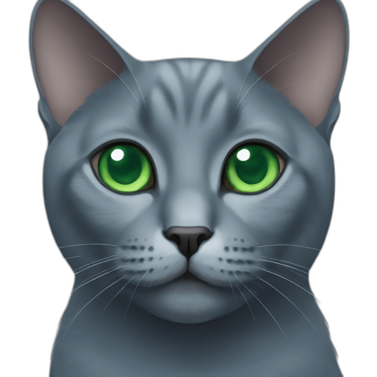 russian blue cat emerald eyes emoji