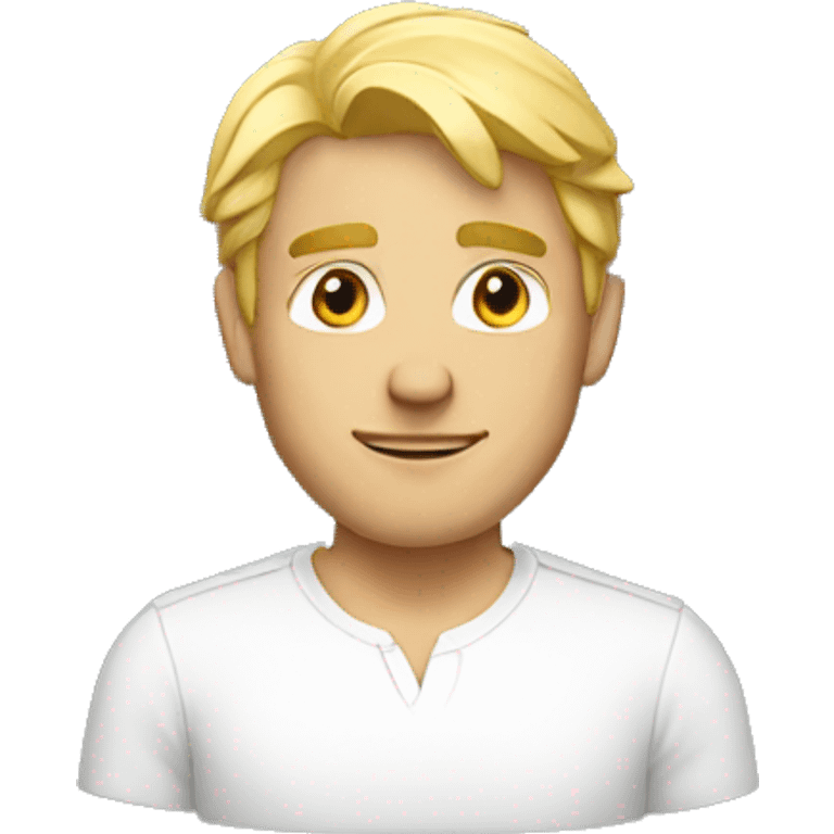 A man with blond hair and white shirt emoji