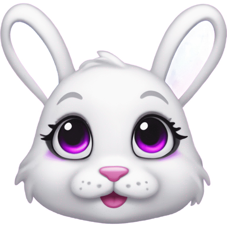 Lisa frank bunny with eyelashes emoji