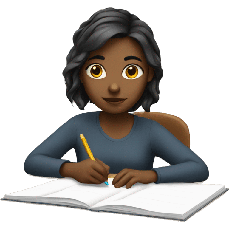 girl writing emoji