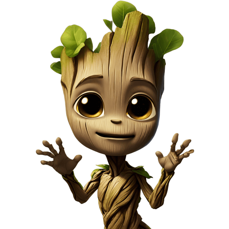 Baby groot blowing kisses emoji