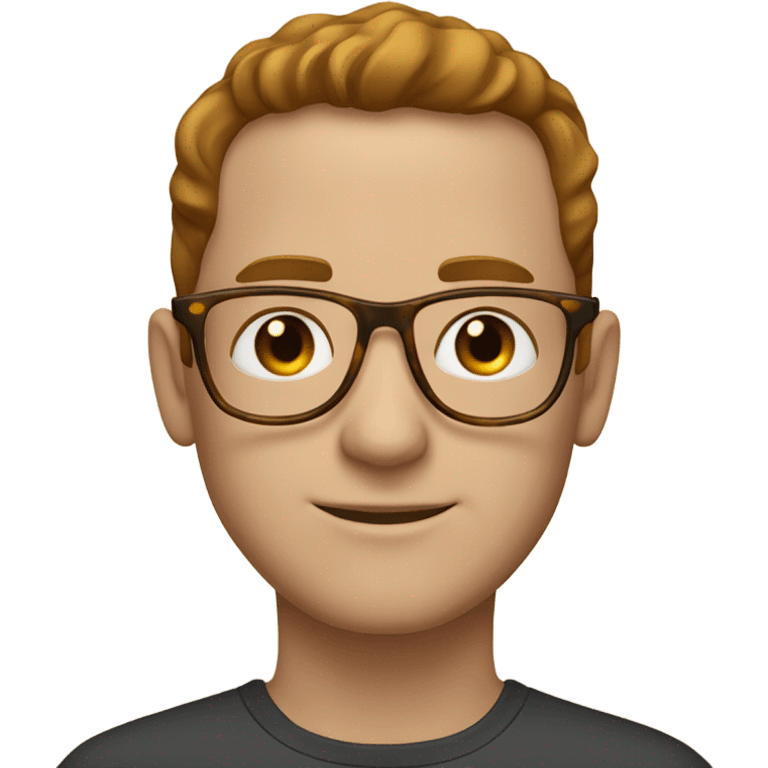 Light brown hair man with oval-shaped with tortoiseshell frames and a subtle gold bridge  emoji