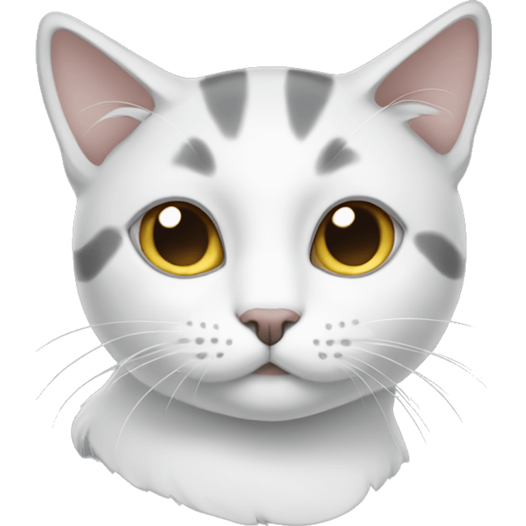 White and gray cat emoji