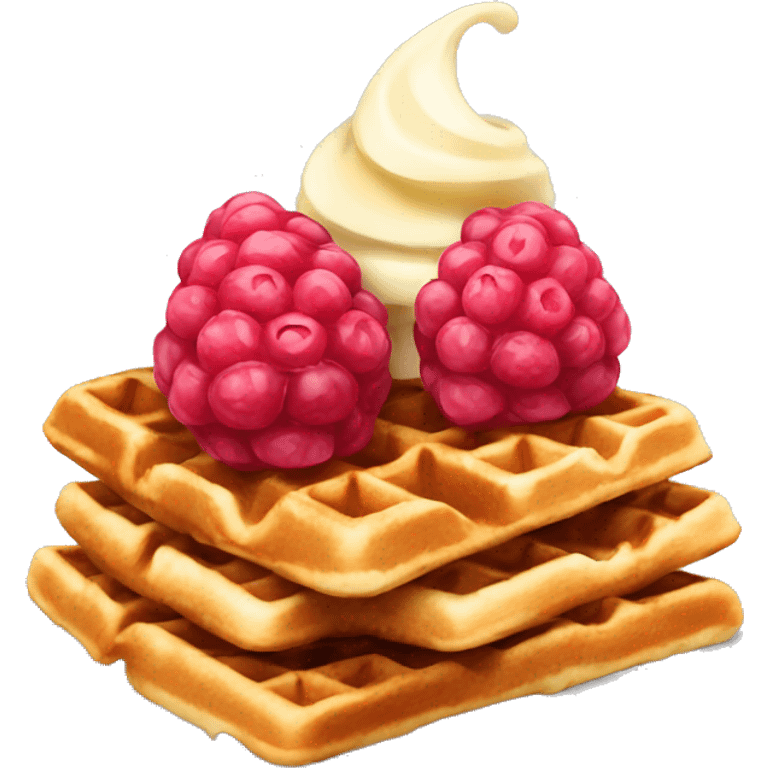 Waffle with raspberry emoji