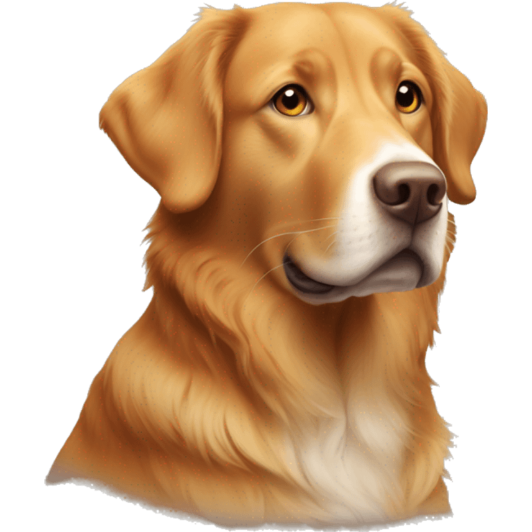 Mix between Labrador and Duck Tolling Retriever with coat color of the tolling retriever emoji