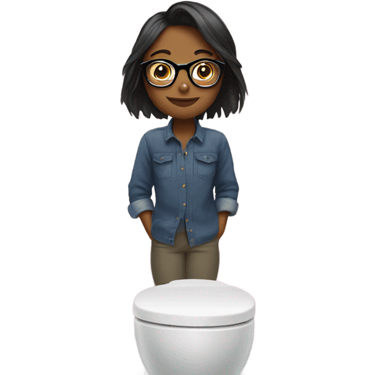 girl with glasses in the bathroom emoji