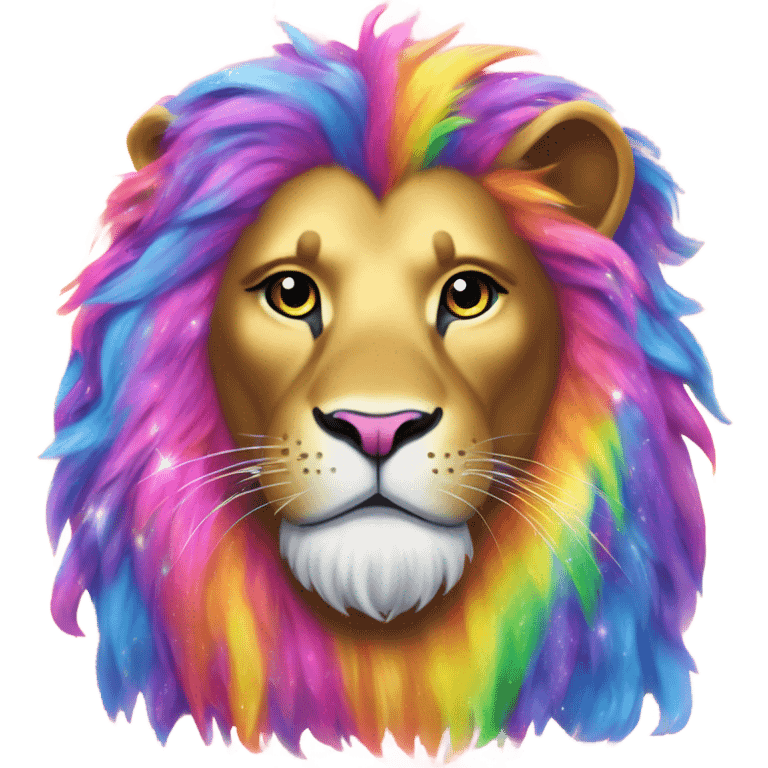 Lisa frank lion with glitter mane emoji