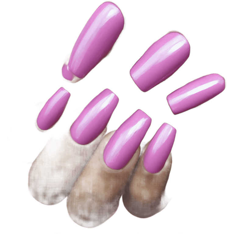 Acrylic pink chrome nails  emoji