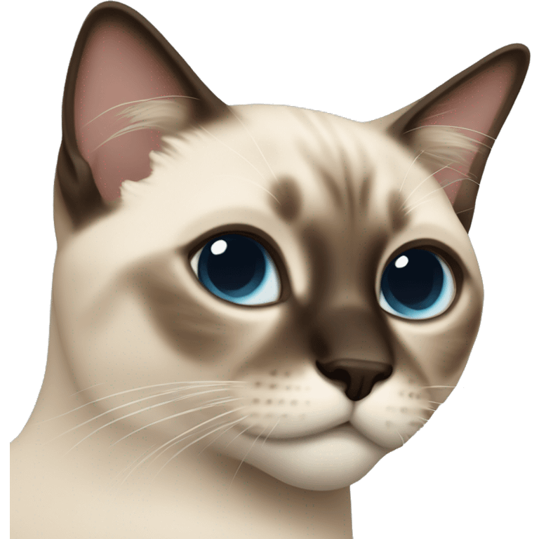 Medium haired Siamese cat emoji