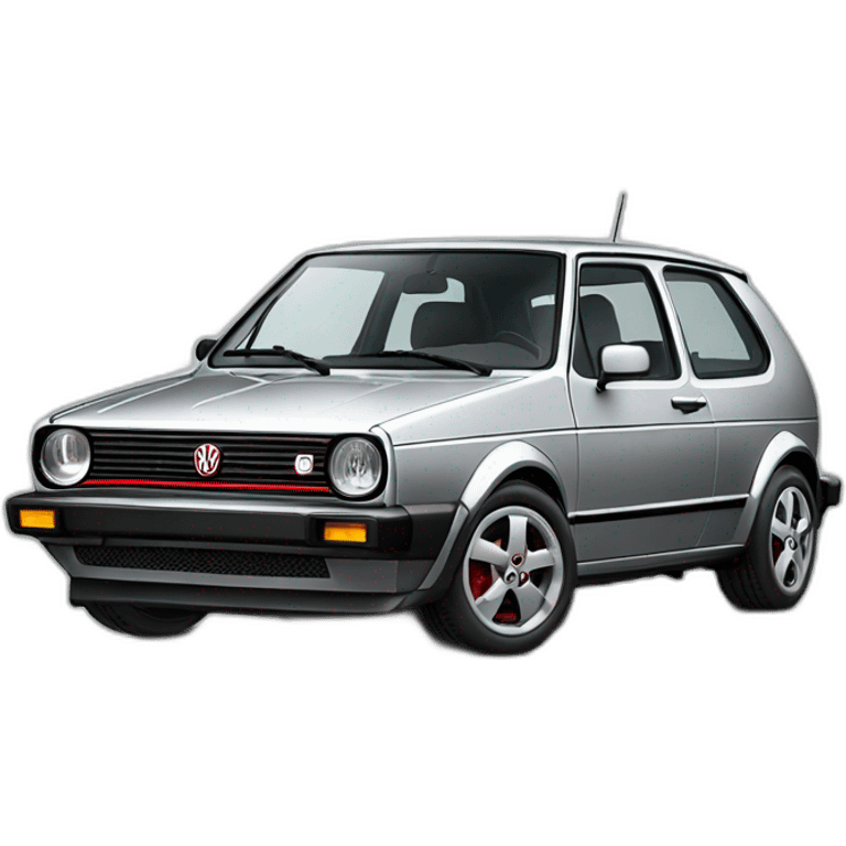 Light silver Volkwagen Golf GTI 5 emoji