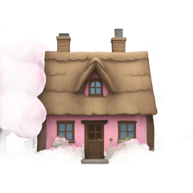 cottage with pink flowers emoji