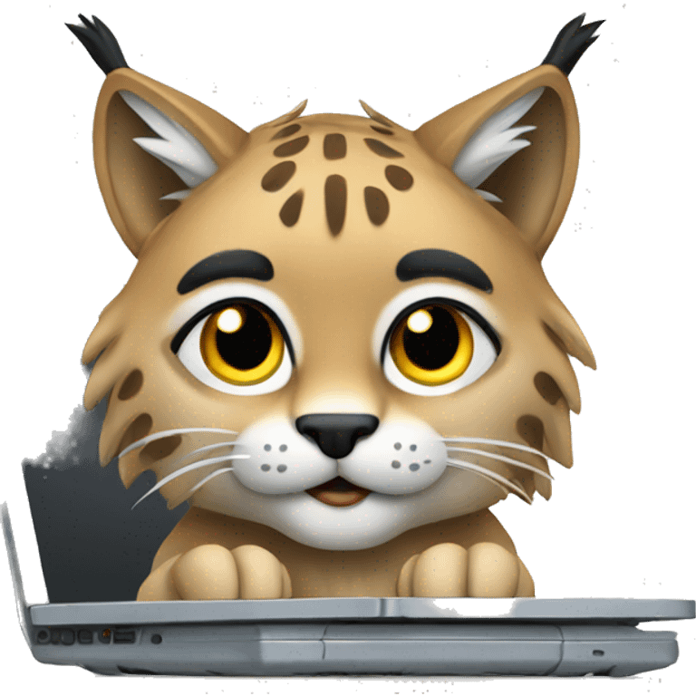 A lynx with a laptop emoji