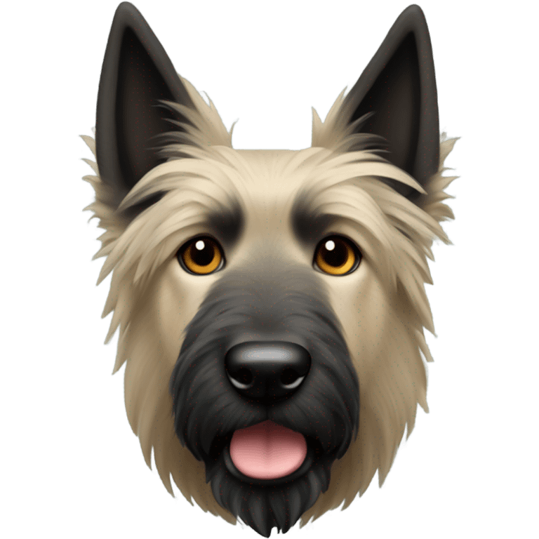 Black Berger Picard with pointy ears  emoji