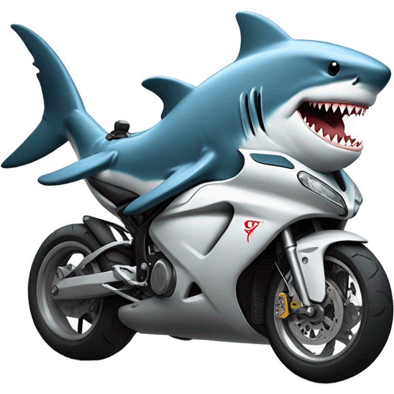 Shark riding motorcycle  emoji