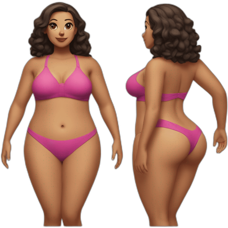 Slim-Thicc woman swimsuit posing full body (curvy slim body type, perfect body, hourglass figure) emoji