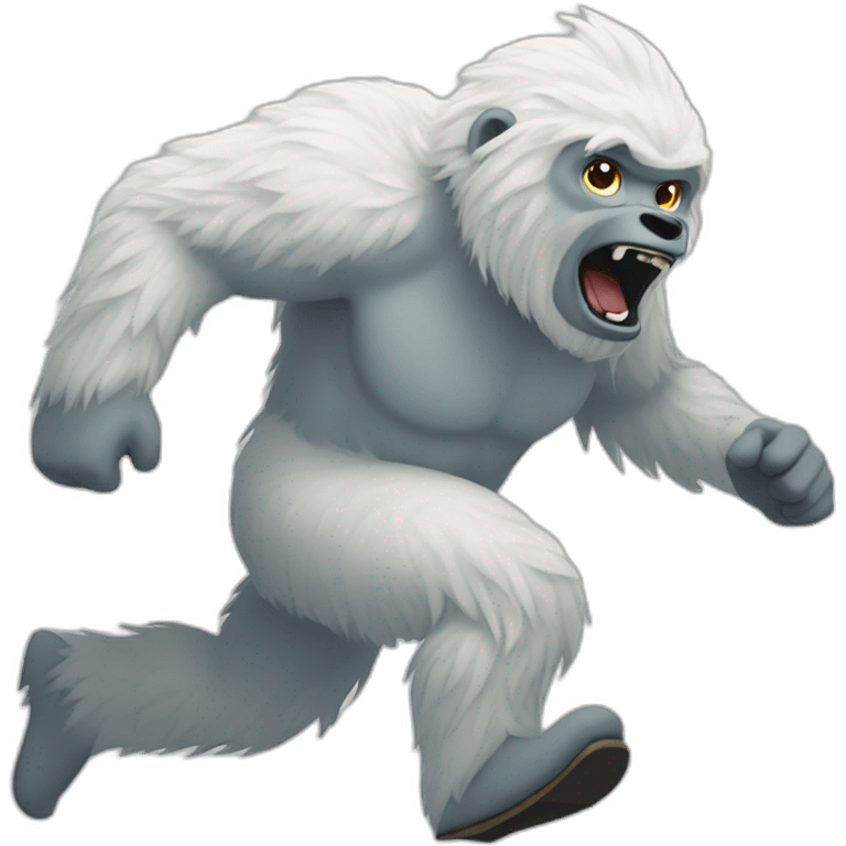 yeti running to a mountain emoji