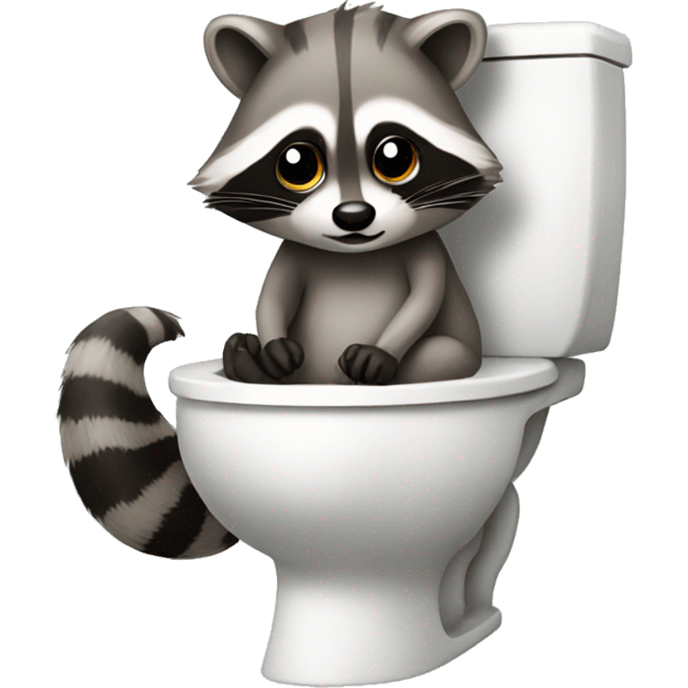 Raccoon sitting on toilet  emoji