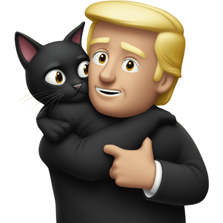 trump hugging black cat emoji