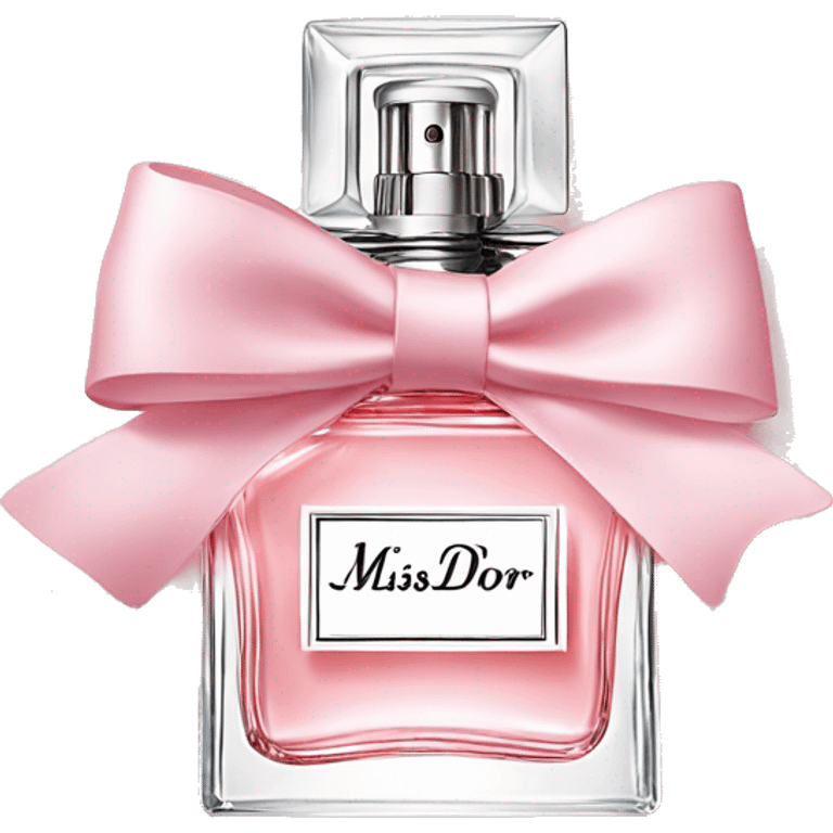 Light pink Miss Dior perfume with bow emoji