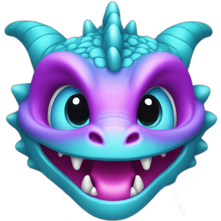 Cyan and magenta baby dragon emoji