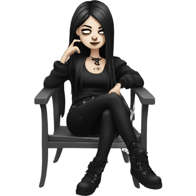 Goth girl relaxing emoji