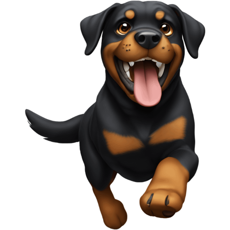 Rottweiler running and giving a thumbs up  emoji