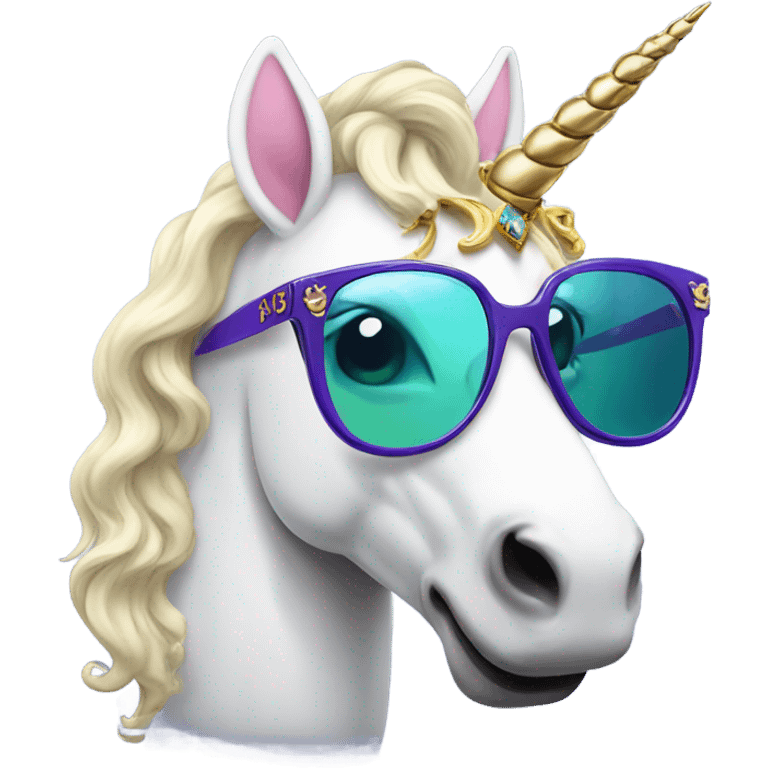 Unicorn wearing versace glasses emoji