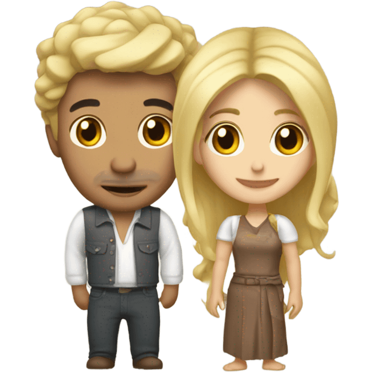 Chico moreno y chica rubia emoji