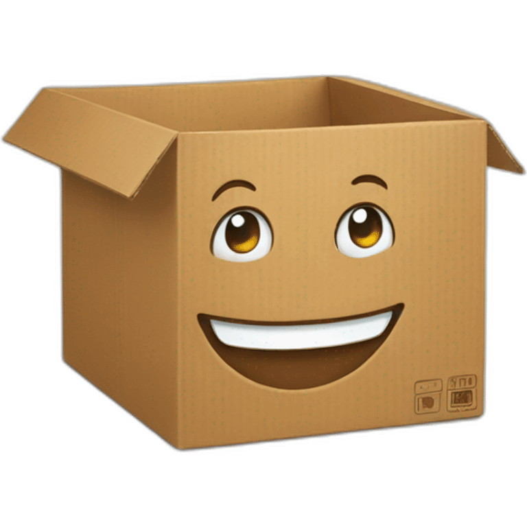 happy cardboard box emoji