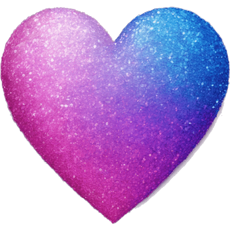 Bisexual flag colored heart, glitter, blue to purple to pink gradient  emoji