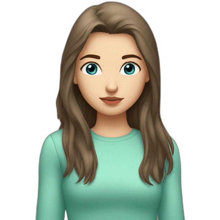 couple girl with guy, brown hair, athletic build, serious expression, full lips, the guy has blue eyes, the girl has gray-green eyes, the girl has long hair emoji