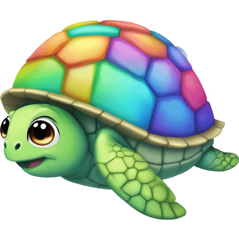 Rainbow adopt me turtle with dazzled spiral fish  emoji