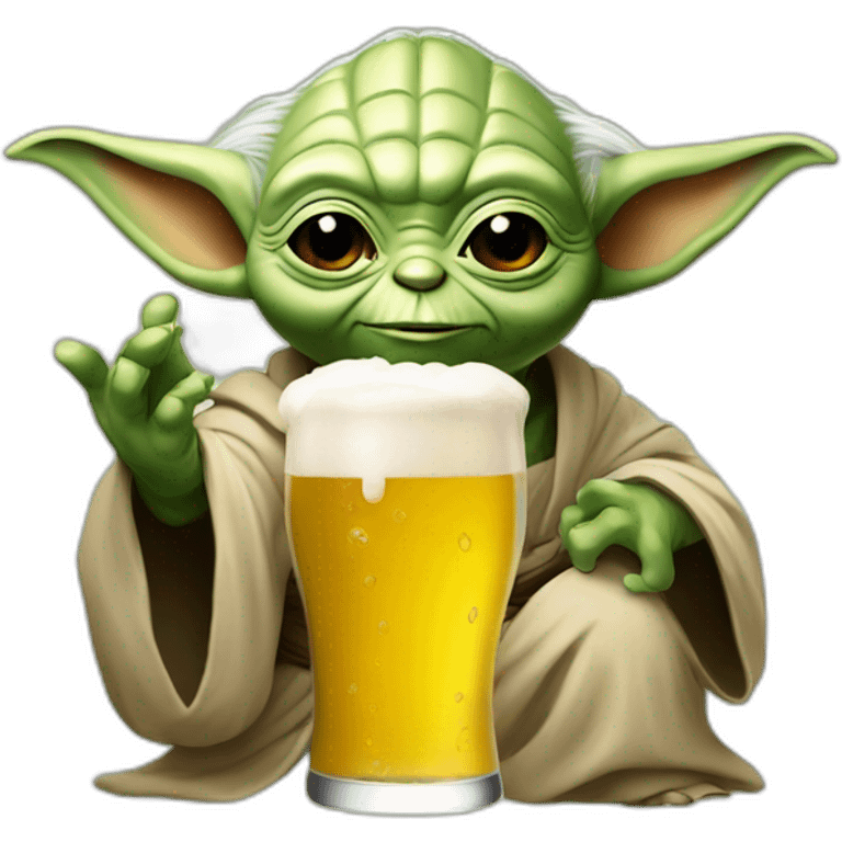 Yoda avec une bière emoji