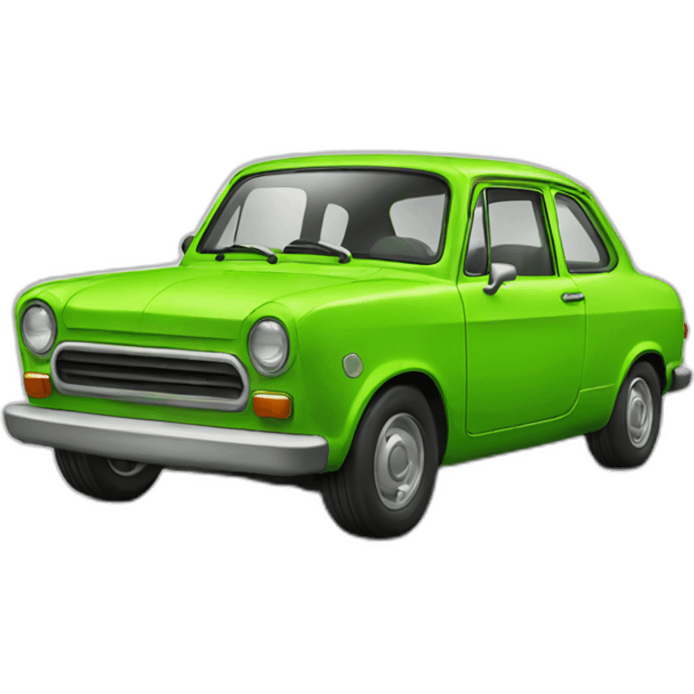 un auto de color verde fluor emoji