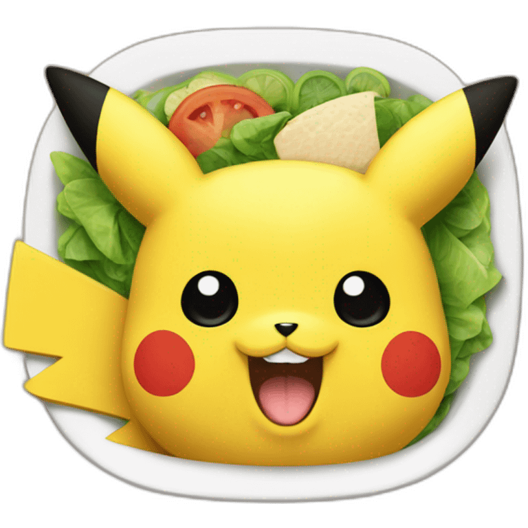 Pikachu saying goodlunch emoji