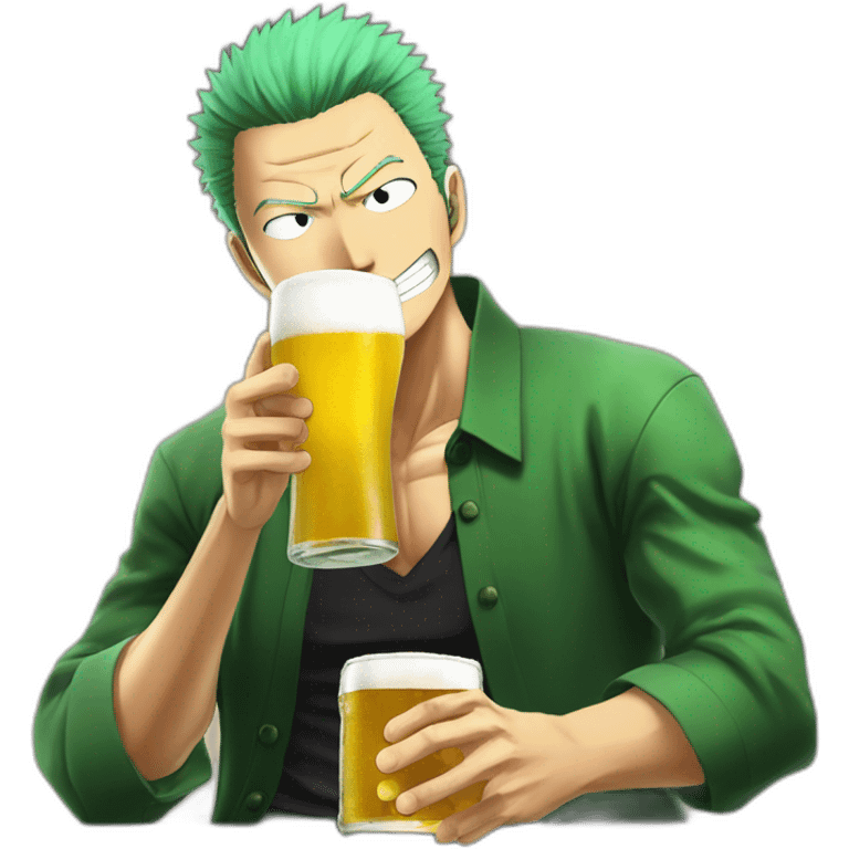 Roronoa zoro tien un biere emoji