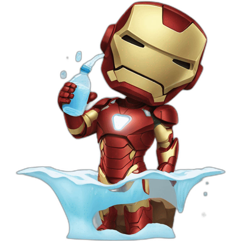 Iron man drinking water emoji