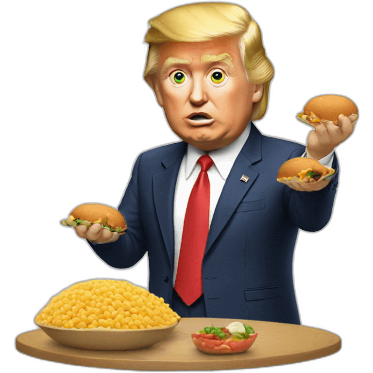 Trump giving food emoji