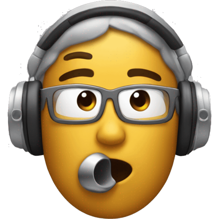 Shush with headphone emoji